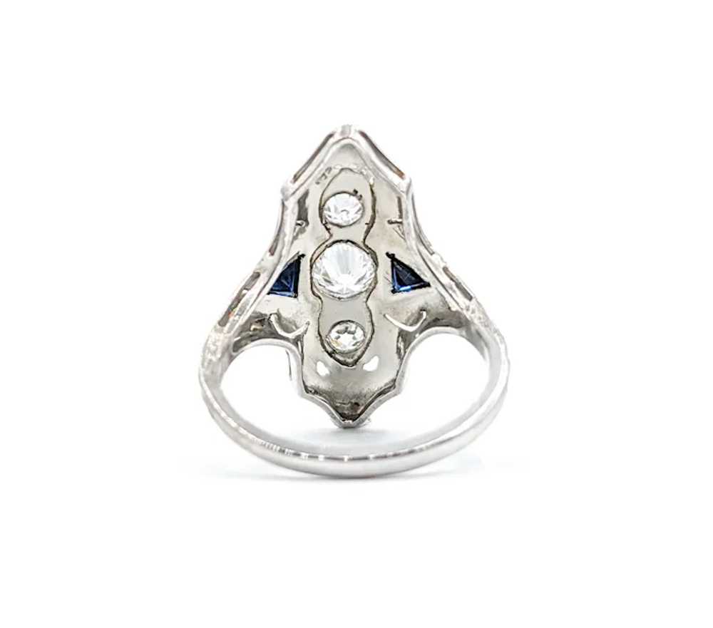 Fabulous Art Deco Diamond & Synthetic Sapphire Ri… - image 8