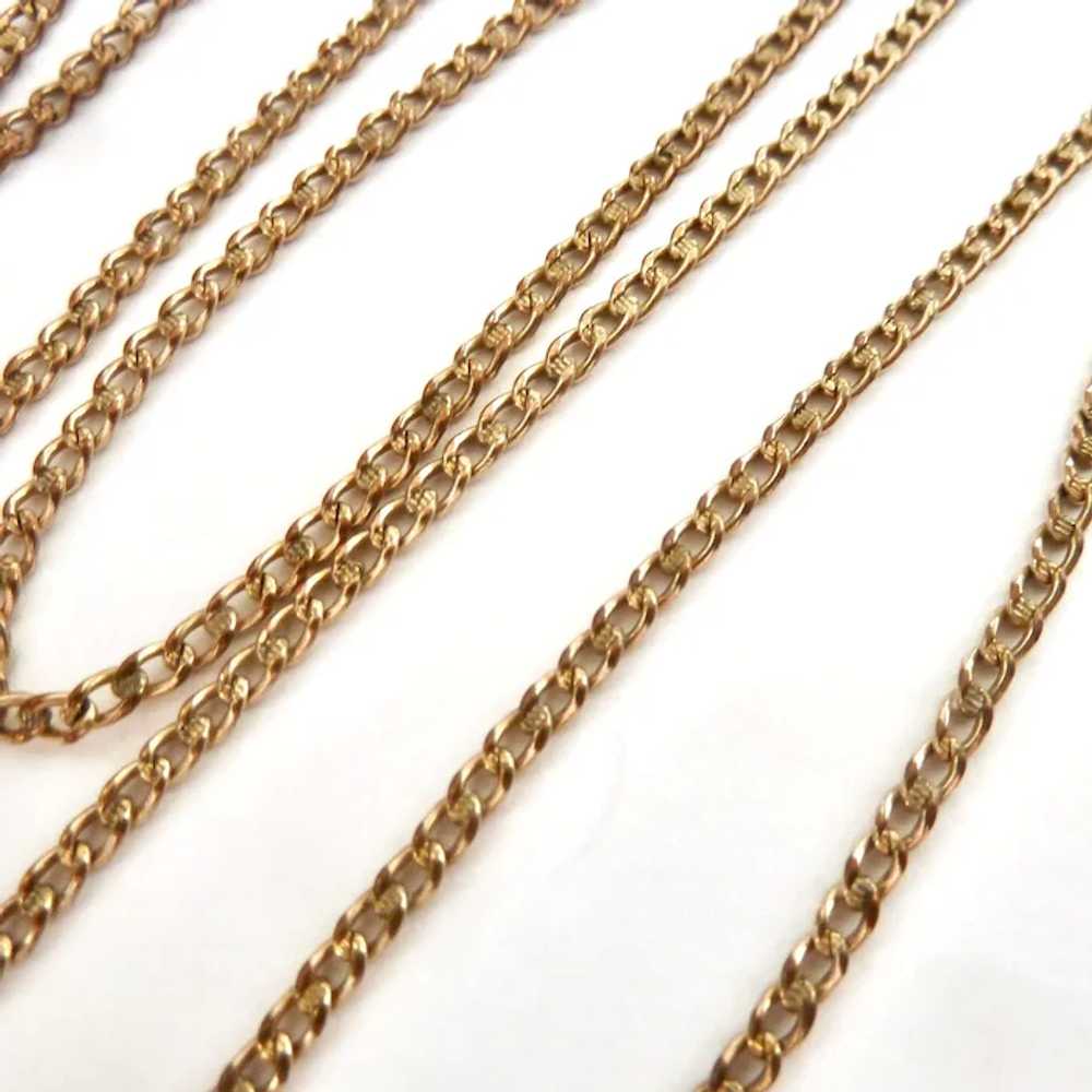 Vintage Gold Filled Guard Muff Chain with Dog Cli… - image 3