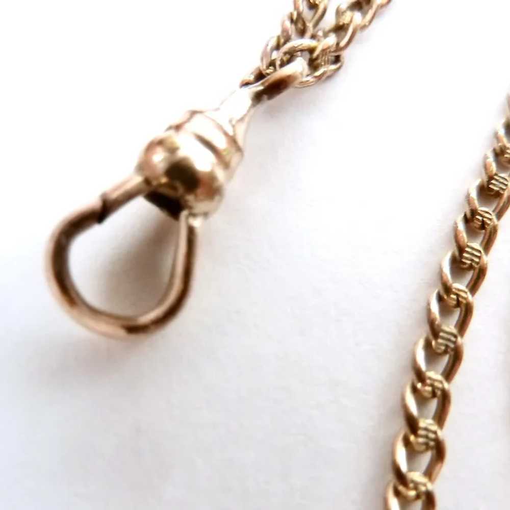 Vintage Gold Filled Guard Muff Chain with Dog Cli… - image 5