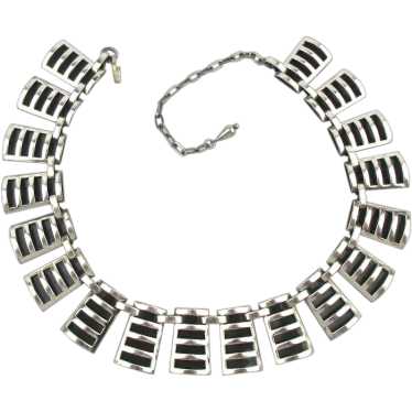 Great Sterling Silver Modernist Necklace Unique Li