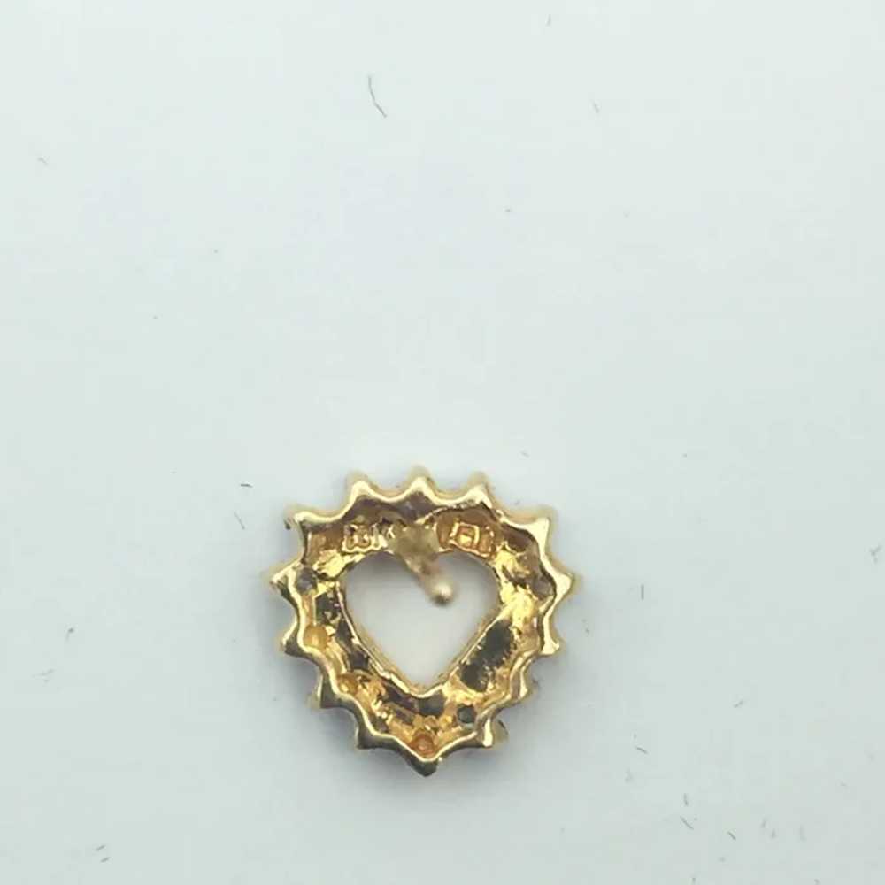 10K .05ctw Diamond Heart Earrings - image 3