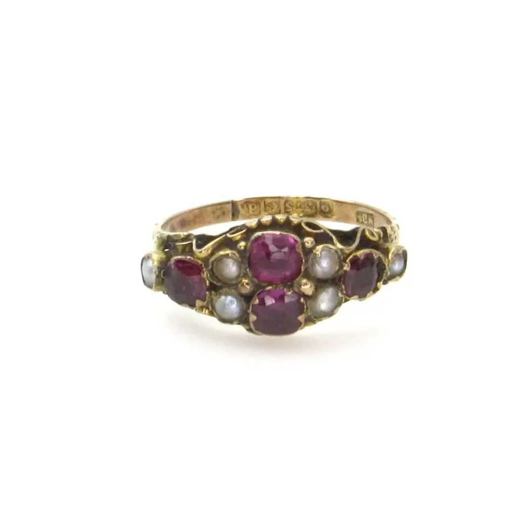 Late Georgian 9K Gold Amethyst Glass and Seed Pea… - image 3