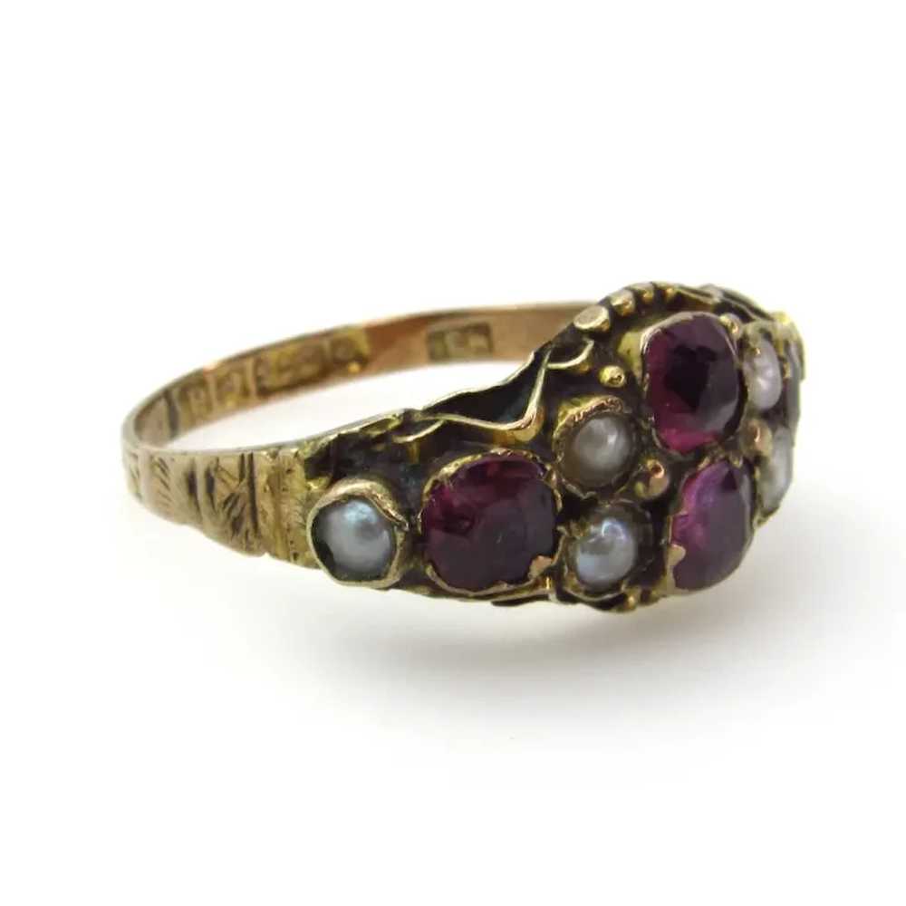 Late Georgian 9K Gold Amethyst Glass and Seed Pea… - image 4