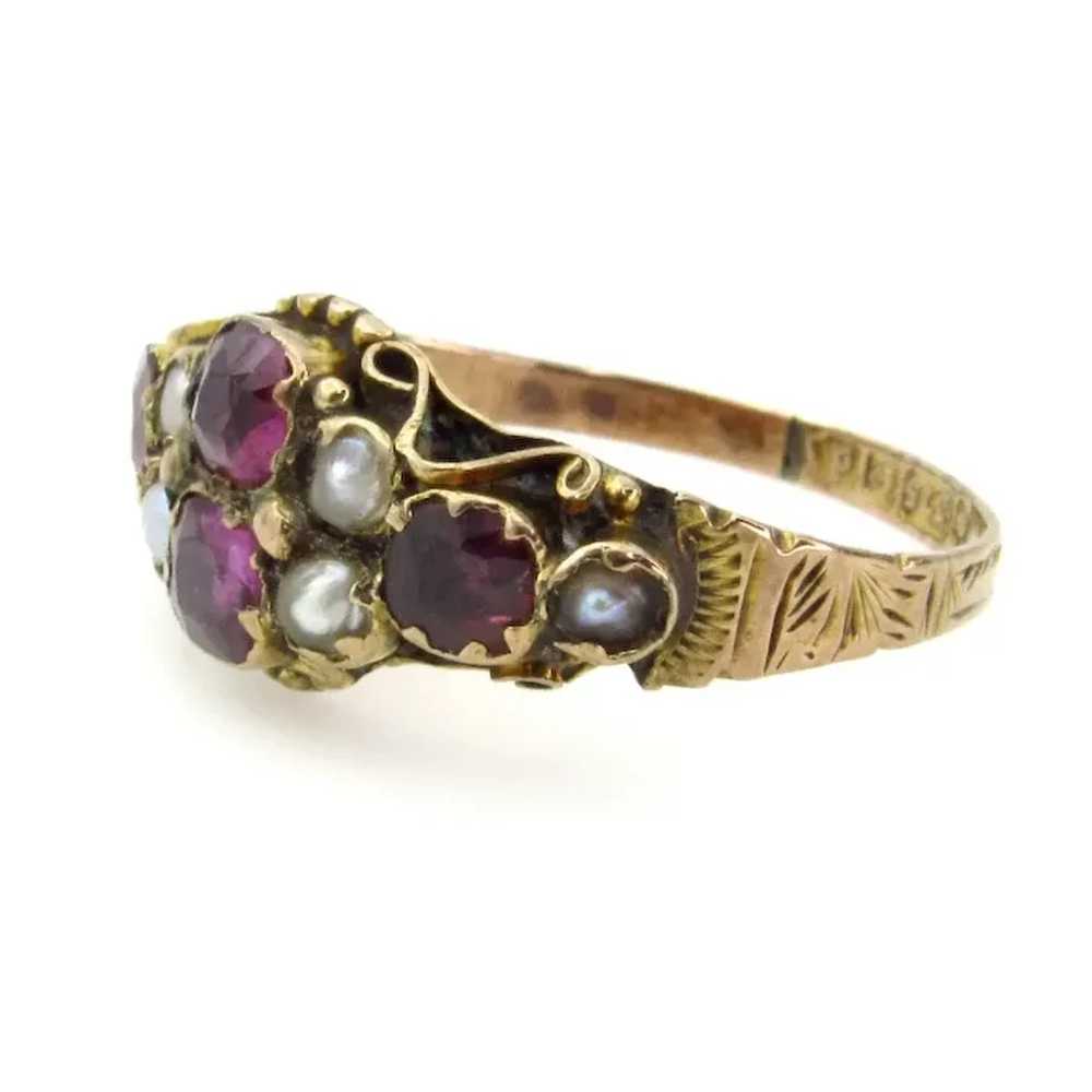 Late Georgian 9K Gold Amethyst Glass and Seed Pea… - image 5