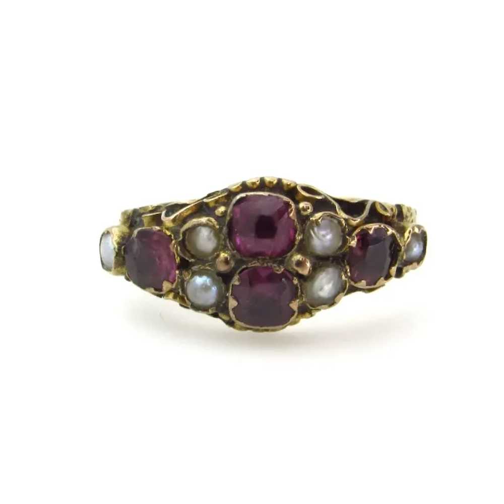 Late Georgian 9K Gold Amethyst Glass and Seed Pea… - image 6