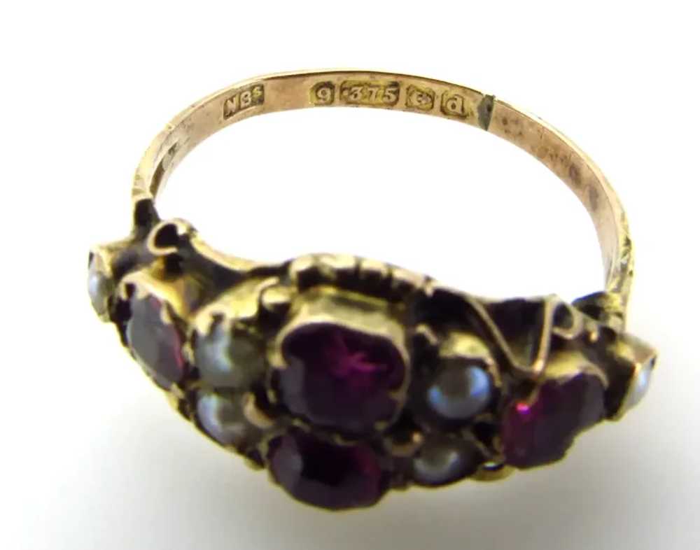 Late Georgian 9K Gold Amethyst Glass and Seed Pea… - image 7