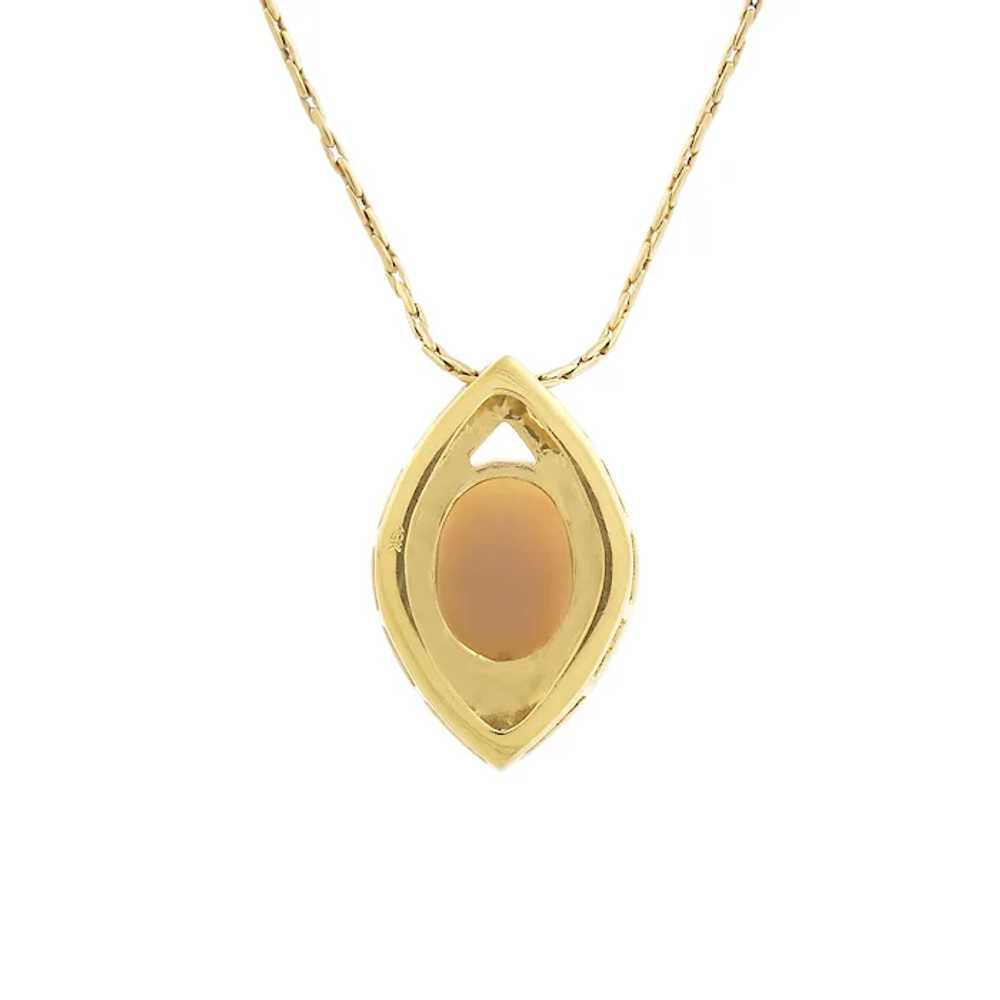 Australian Opal & Diamond Pendant in 18k Yellow G… - image 3