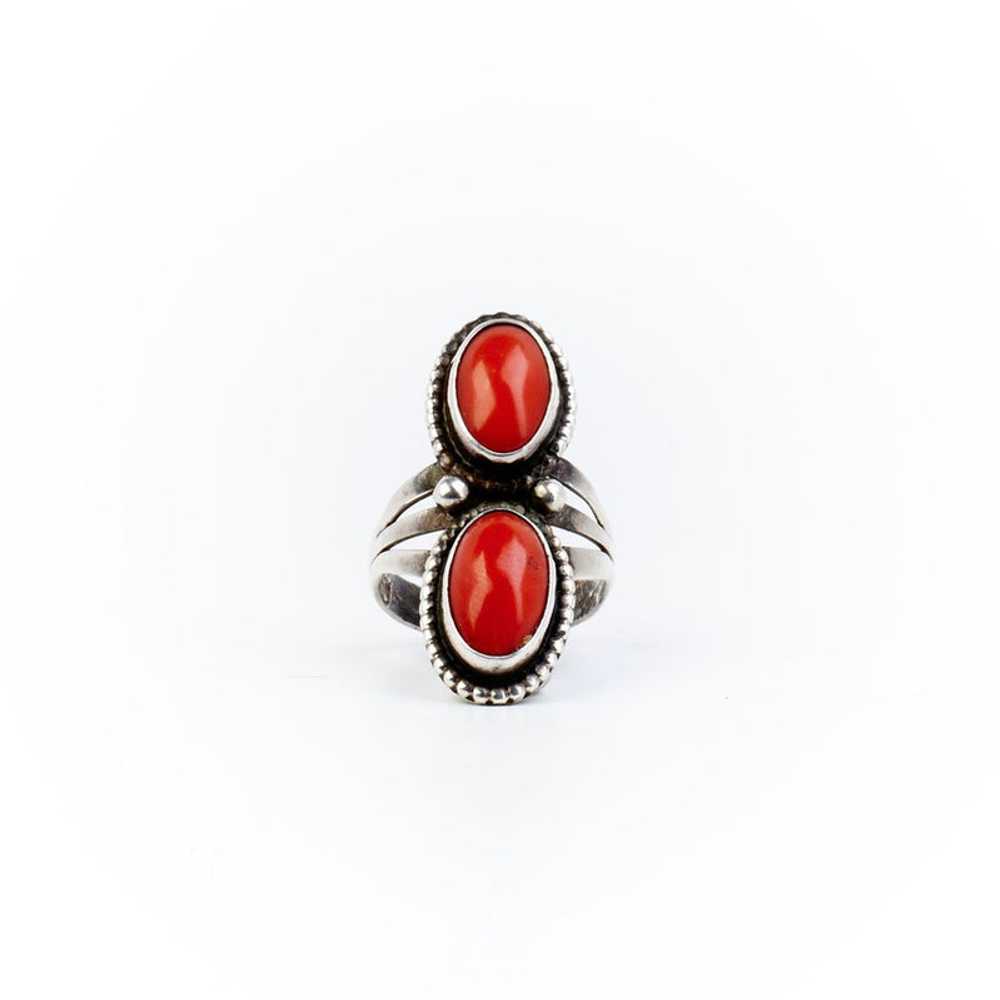 Double Coral Ring - Sz 6.5 - image 1