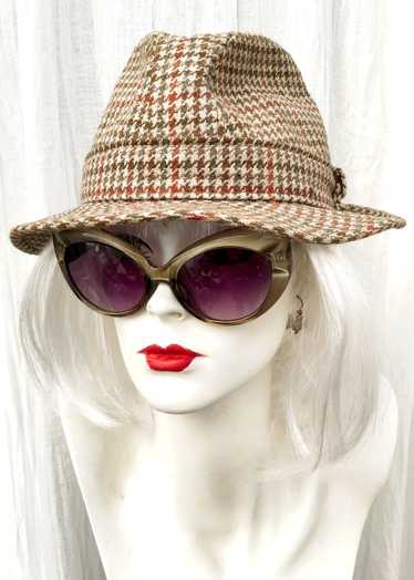 Trilby Style Country Houndstooth Tweed Hat by Fail