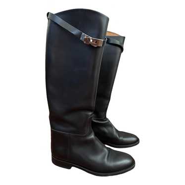 Hermes Etoupe Calfskin Leather Women's JUMPING Equistrian Style Boots Sz  39.5 NIB!