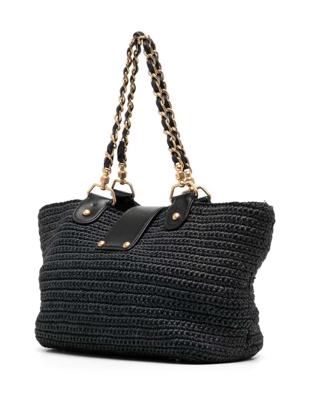 CHANEL Pre-Owned 2005-2006 chain-strap raffia han… - image 3