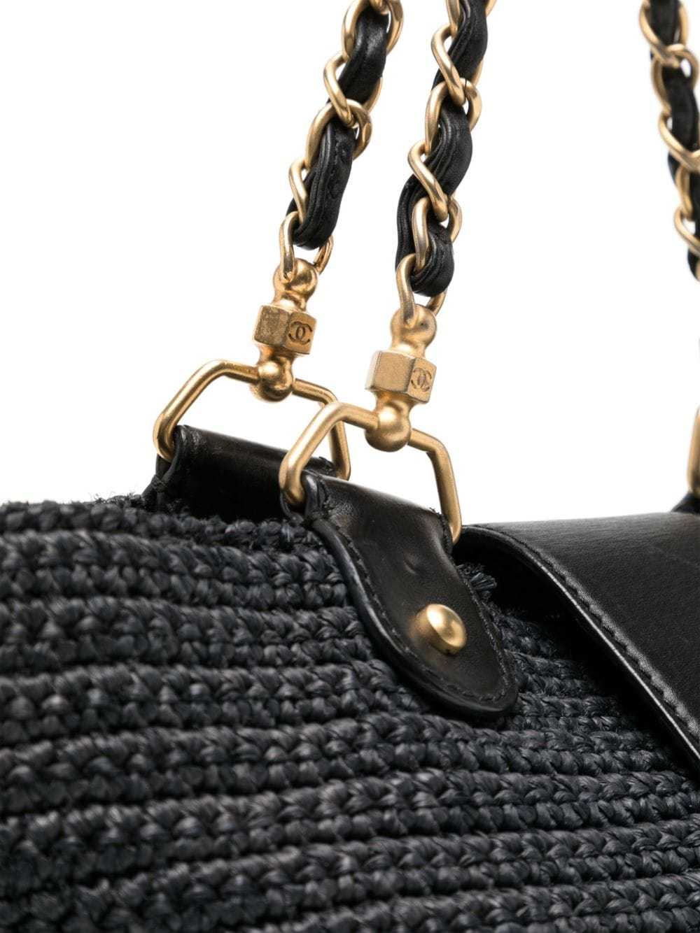 CHANEL Pre-Owned 2005-2006 chain-strap raffia han… - image 4