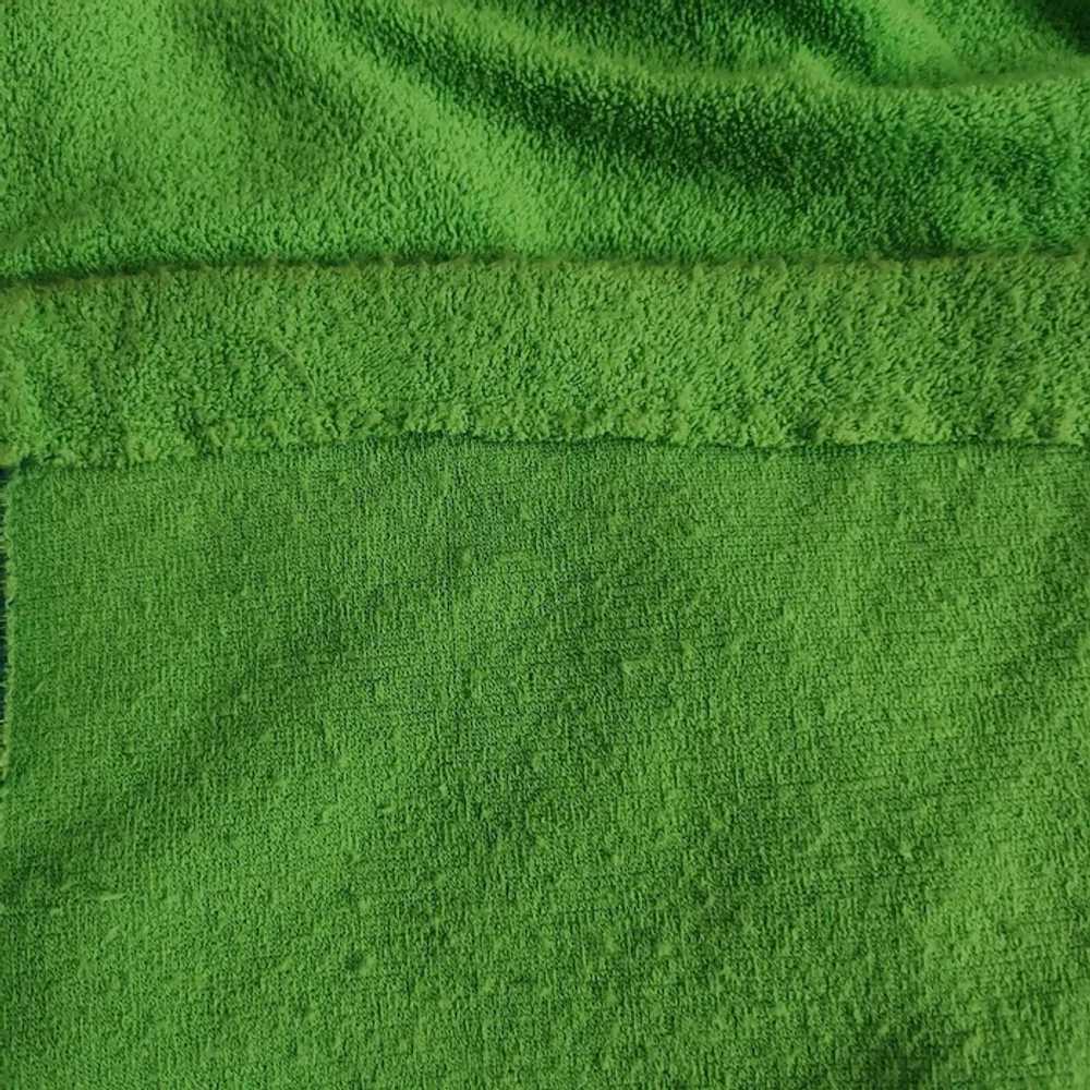 70s Terry Cloth Caftan Size M/L Green Blue Butter… - image 9