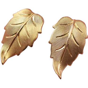 Gold leaf earrings, everyday quirky earrings, eleg