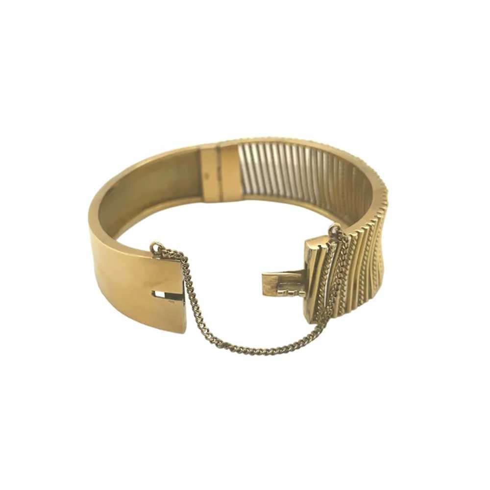 18K Yellow Gold Bangle Bracelet - image 2