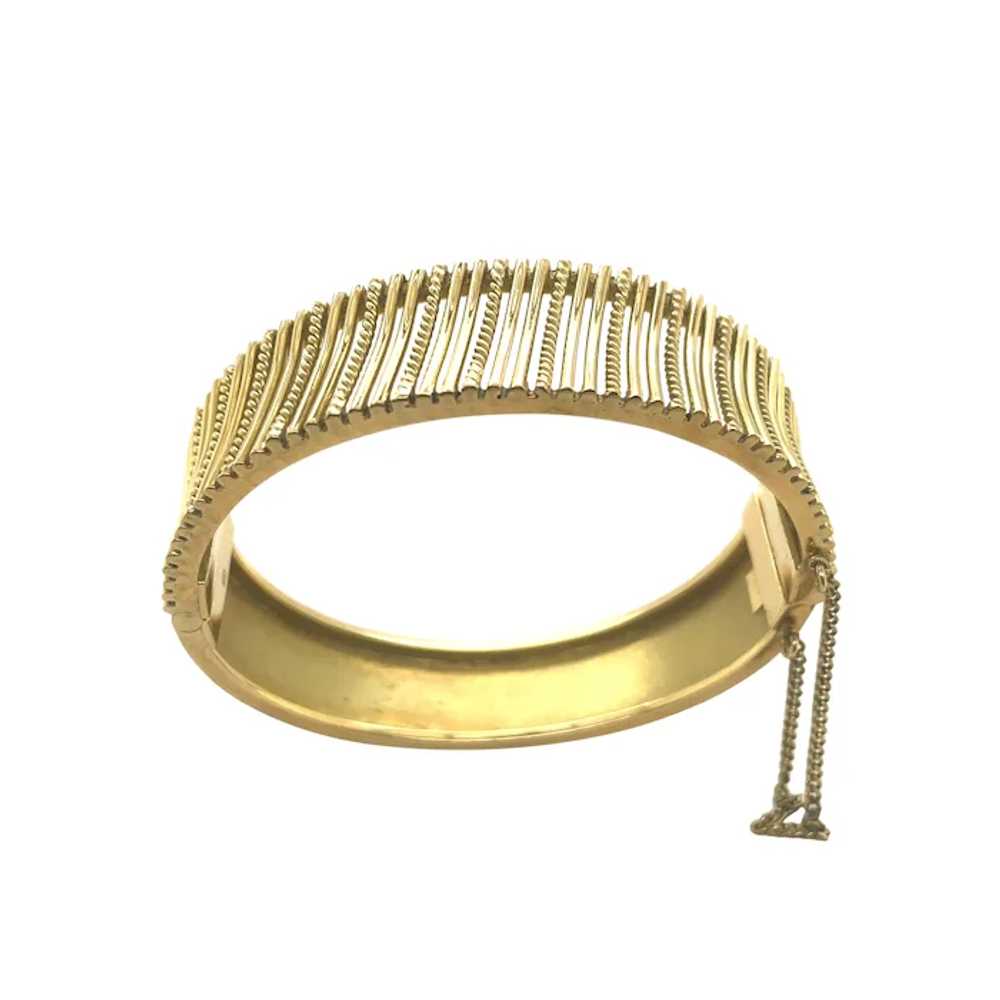 18K Yellow Gold Bangle Bracelet - image 3