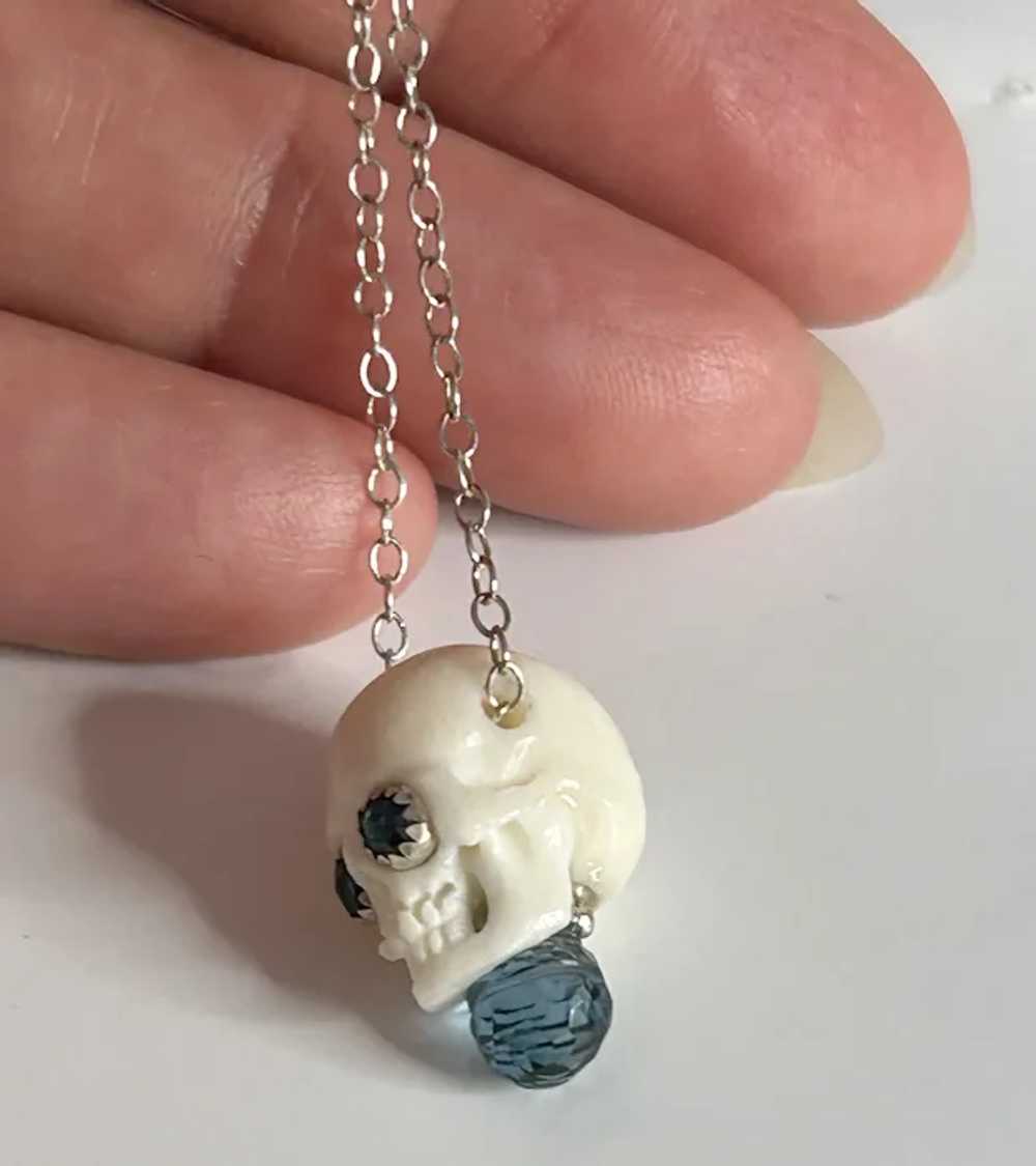 Natural London Blue Topaz Skull Sterling Silver - image 10