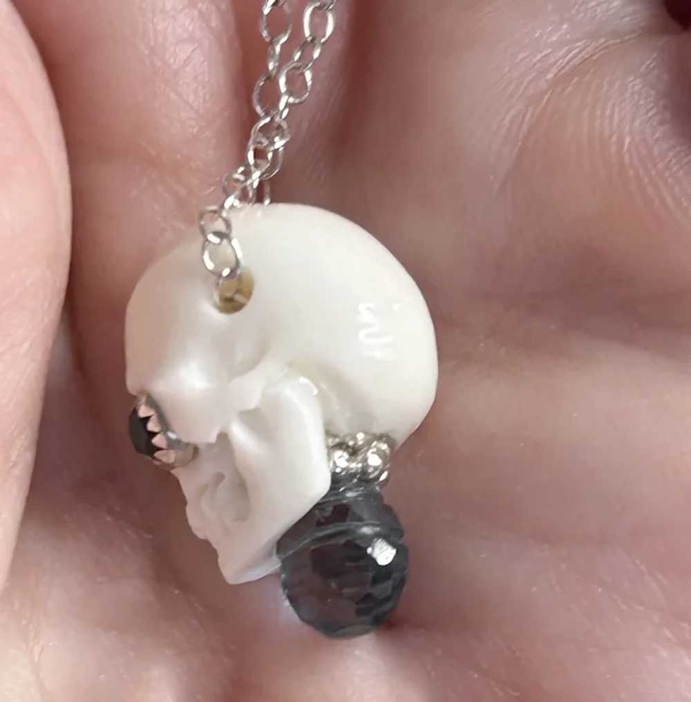 Natural London Blue Topaz Skull Sterling Silver - image 5