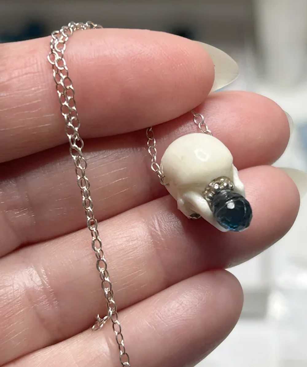 Natural London Blue Topaz Skull Sterling Silver - image 6