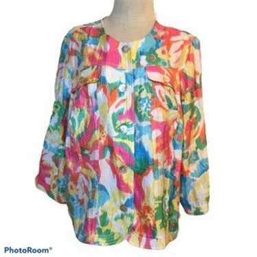 Ruby Rd Multi Color Button Front Spring Jacket Bo… - image 1