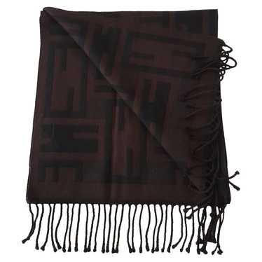 Fendi Scarf Shawl Wrap FF Logo Monogram Brown 180*70cm