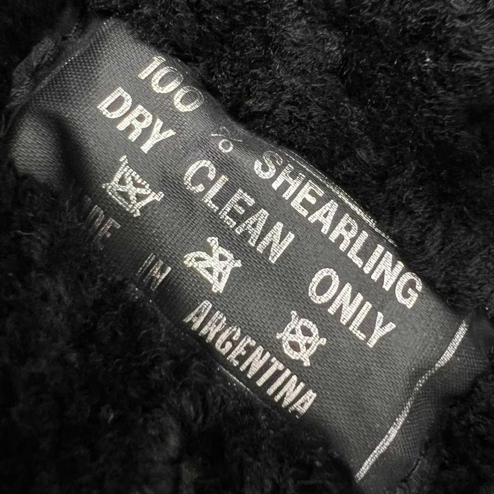 Vintage Men's Sz 50 Shearling Black Leather Winte… - image 10