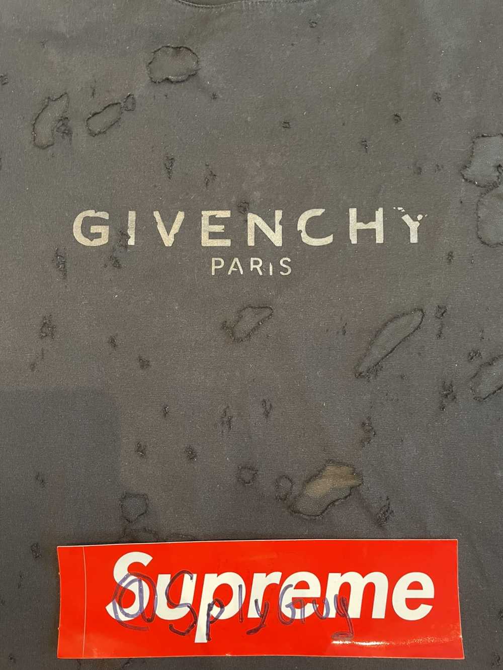 Givenchy Givenchy Tonal Logo Destroyed Tee Black … - image 2