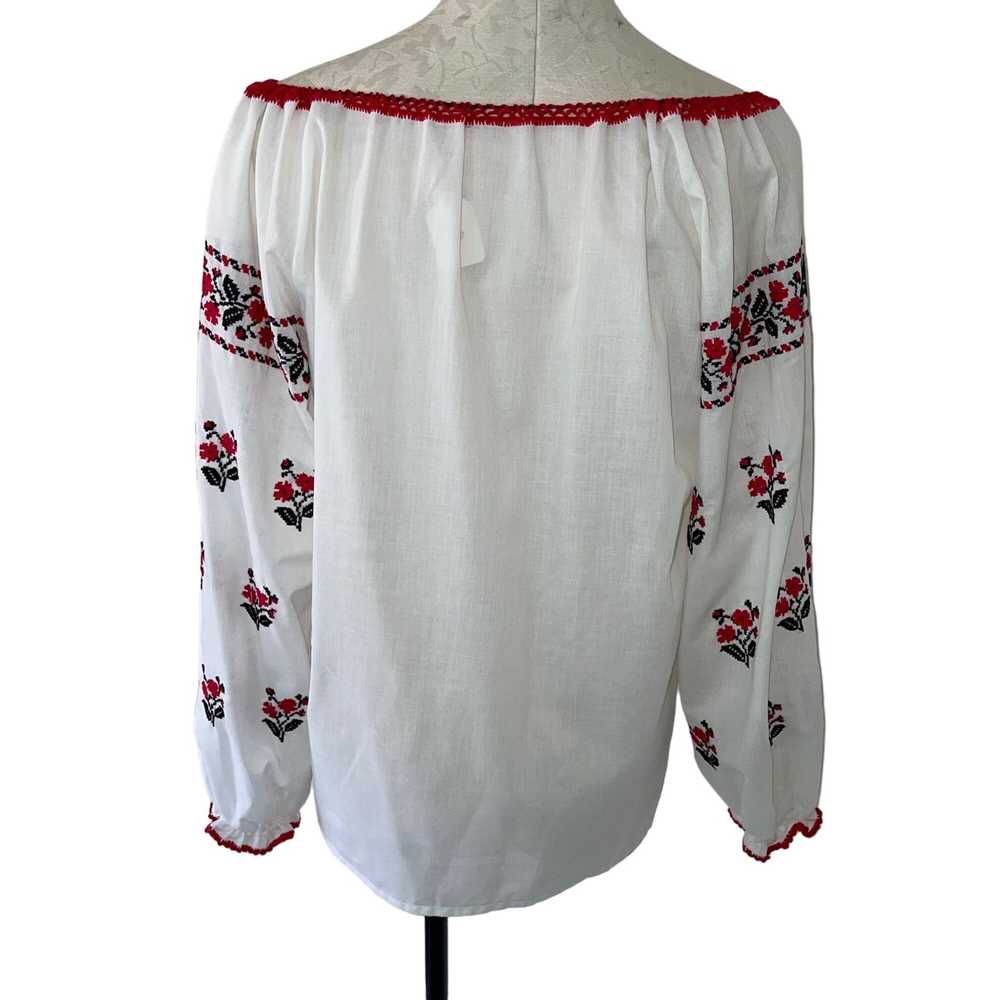 Vintage Vintage Peasant Top Size Medium Cotton Bl… - image 3