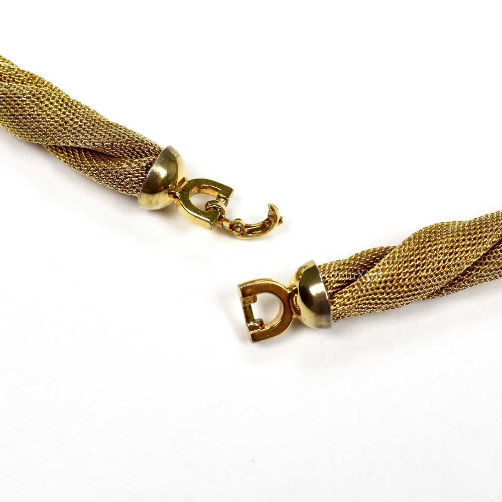 Dior 70s Dior Gold Mesh Rope Chain Necklace - image 5