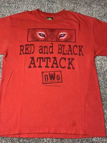Vintage × Wwe × Wwf NWO black and red attack T-Sh… - image 1