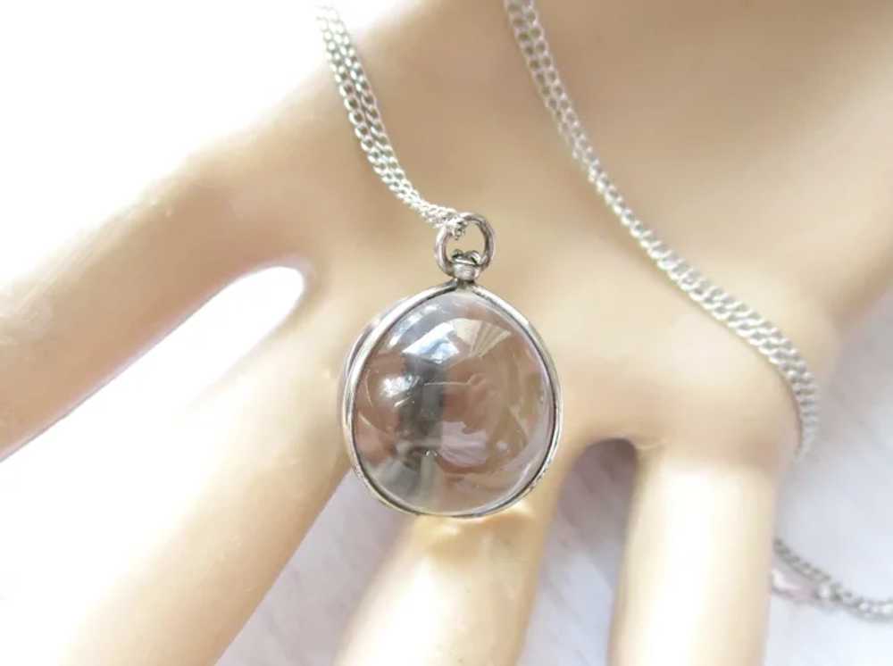 Antique Pool of Light Pendant Sterling Chain Neck… - image 3
