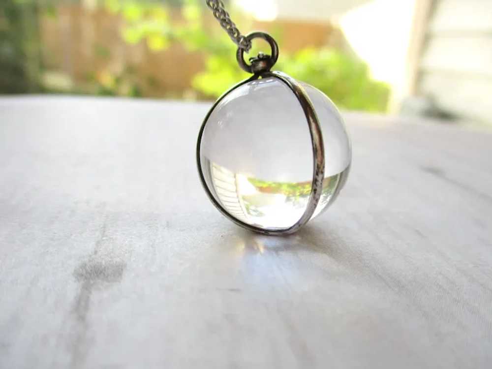 Antique Pool of Light Pendant Sterling Chain Neck… - image 7