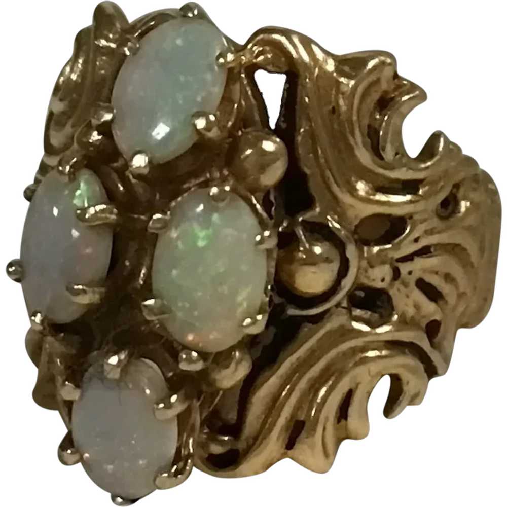 Substantial Regal Victorian multi Fiery Opal Ring… - image 1