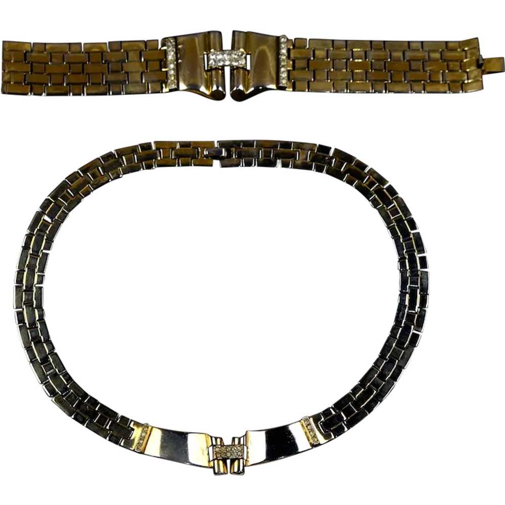 Elegant Trifari Retro Necklace Bracelet Set - image 1