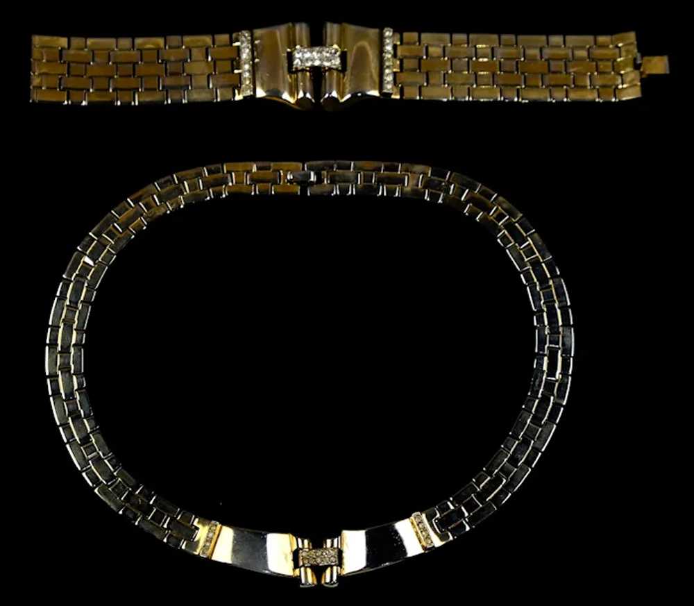 Elegant Trifari Retro Necklace Bracelet Set - image 9