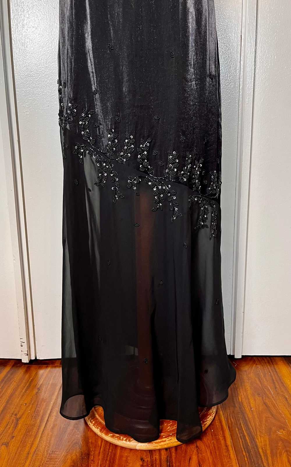 Vintage 1990's "Cache" Black Sequin Maxi Dress - image 10
