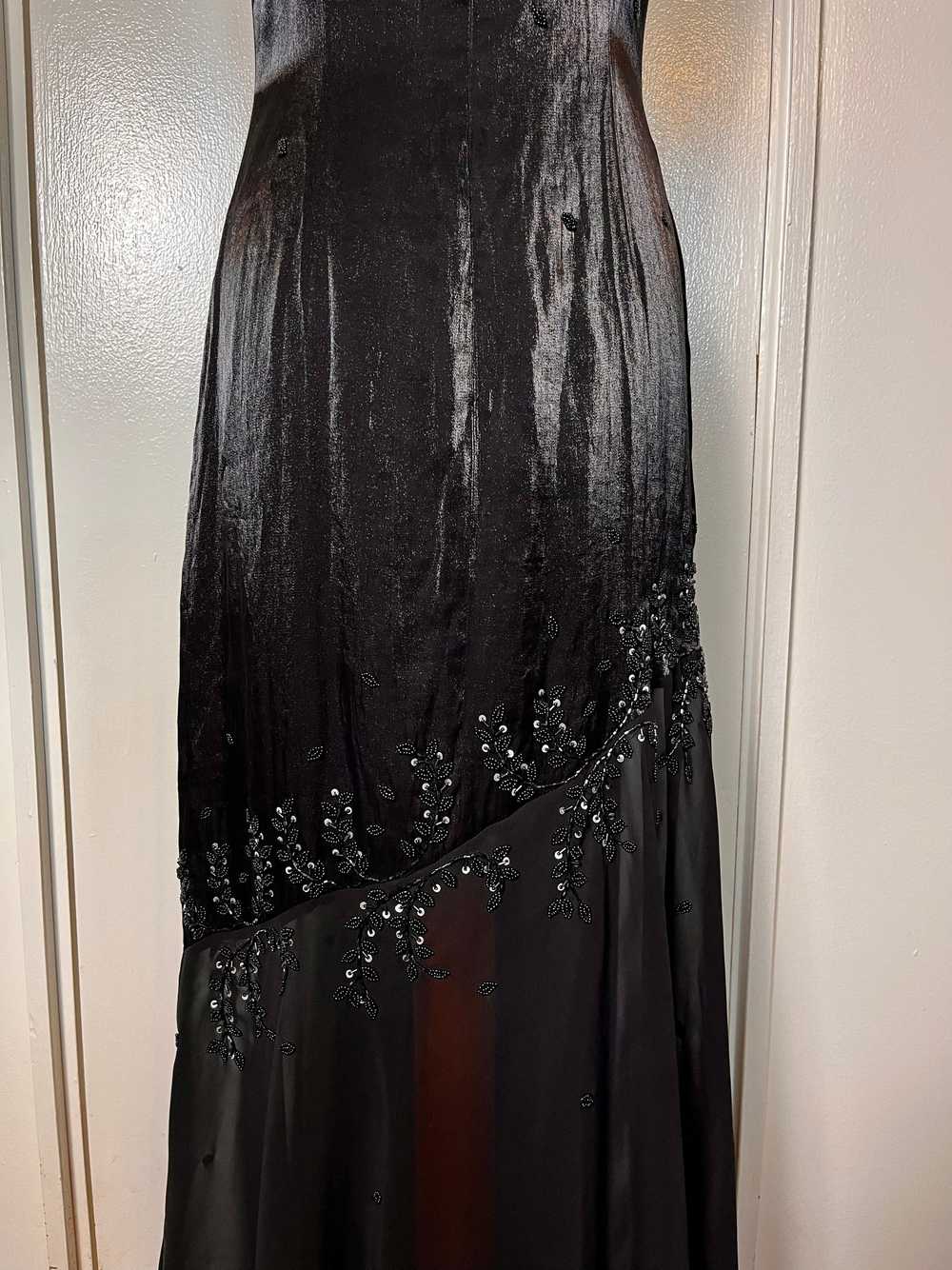 Vintage 1990's "Cache" Black Sequin Maxi Dress - image 12