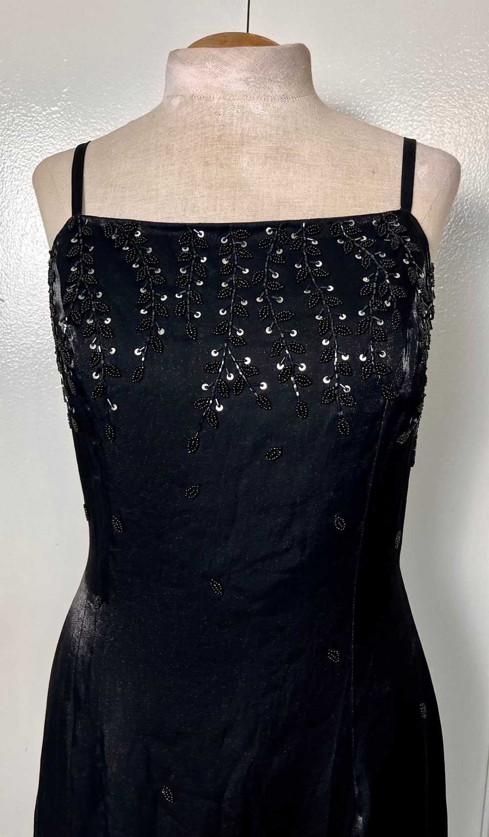 Vintage 1990's "Cache" Black Sequin Maxi Dress - image 2