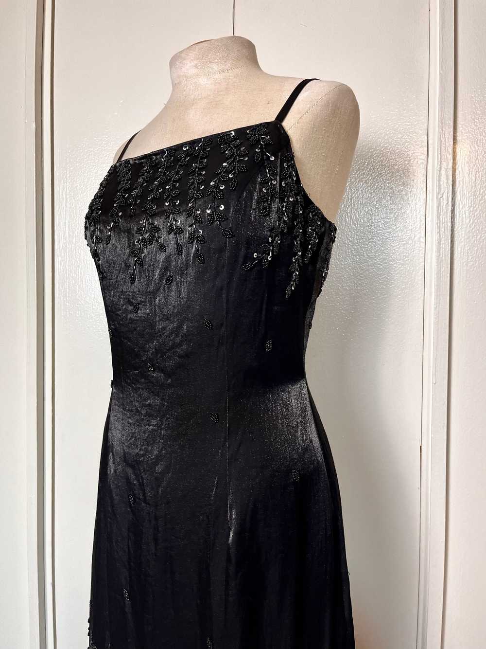Vintage 1990's "Cache" Black Sequin Maxi Dress - image 5
