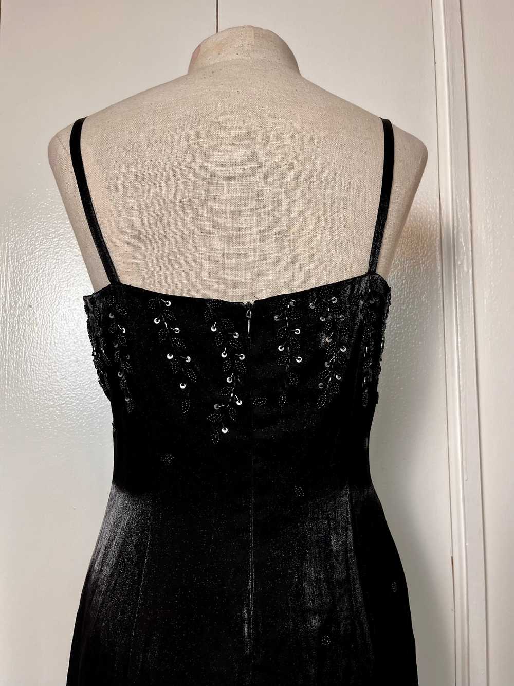 Vintage 1990's "Cache" Black Sequin Maxi Dress - image 7