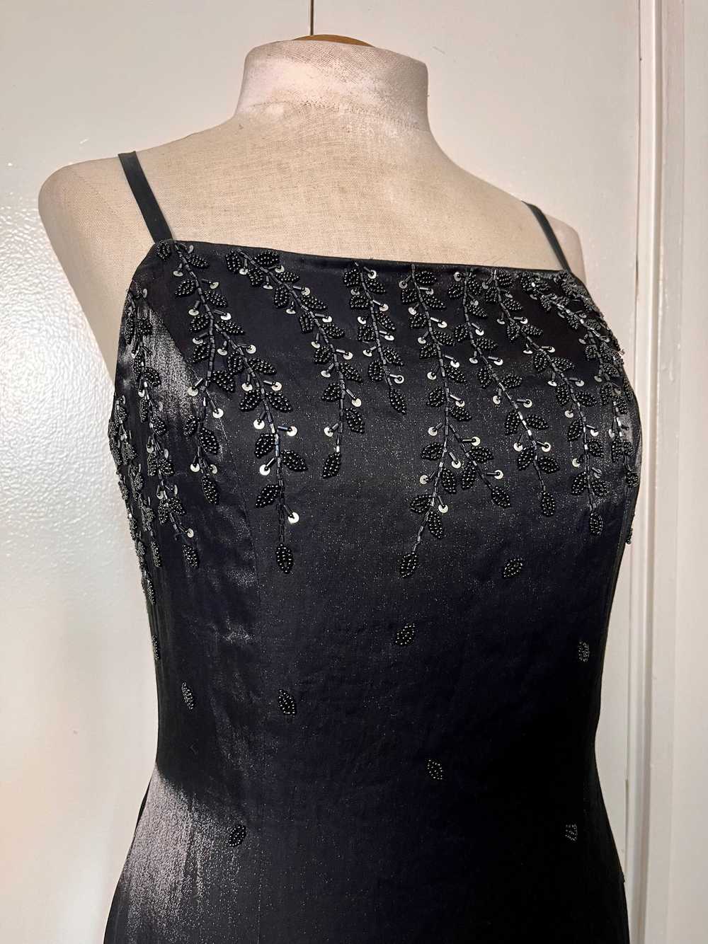 Vintage 1990's "Cache" Black Sequin Maxi Dress - image 8