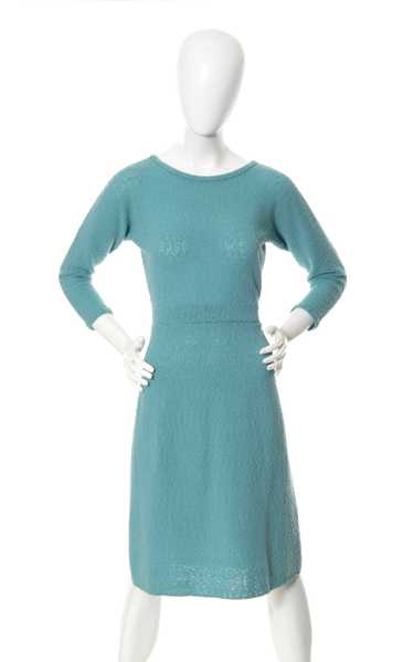 1950s Bouclé Knit Wool Sweater Dress | small