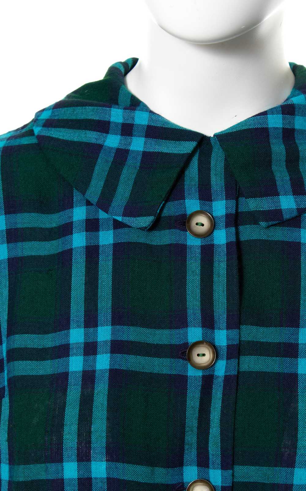 1950s Plaid Wool Shirtwaist Dress | x-small/small - image 2