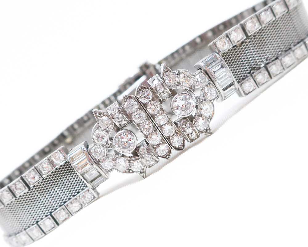Art Deco Mesh Diamond Bracelet - image 1