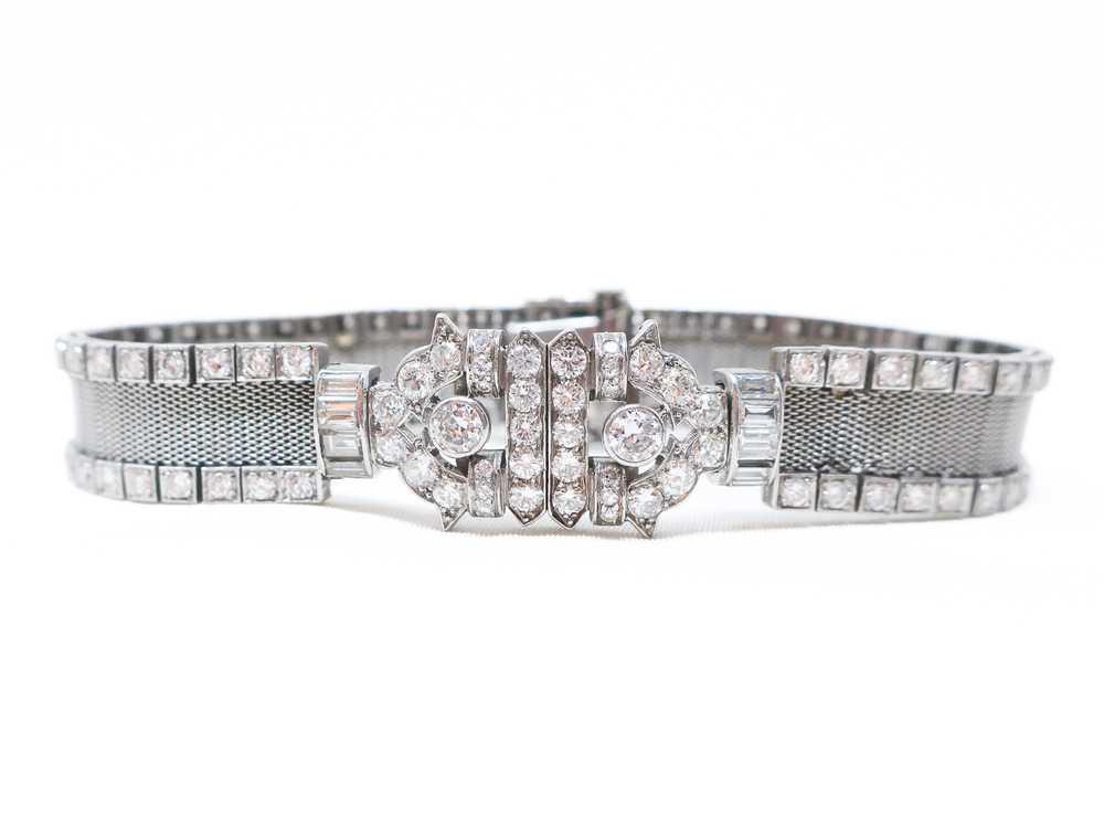 Art Deco Mesh Diamond Bracelet - image 2
