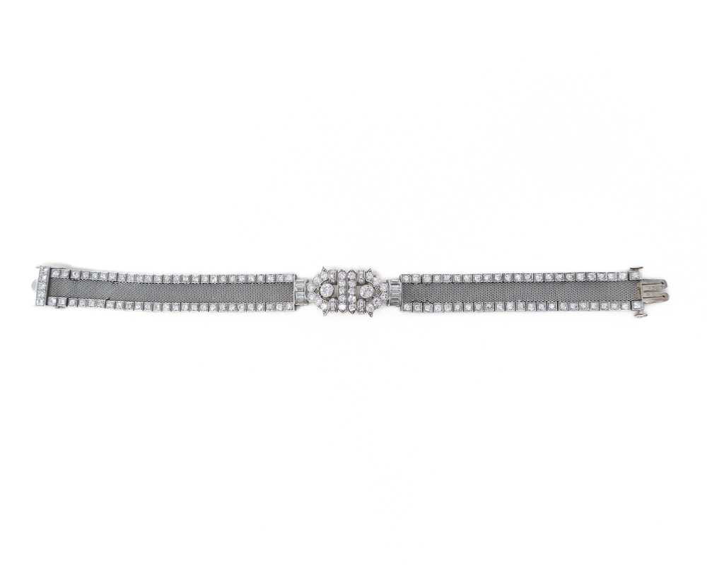 Art Deco Mesh Diamond Bracelet - image 3