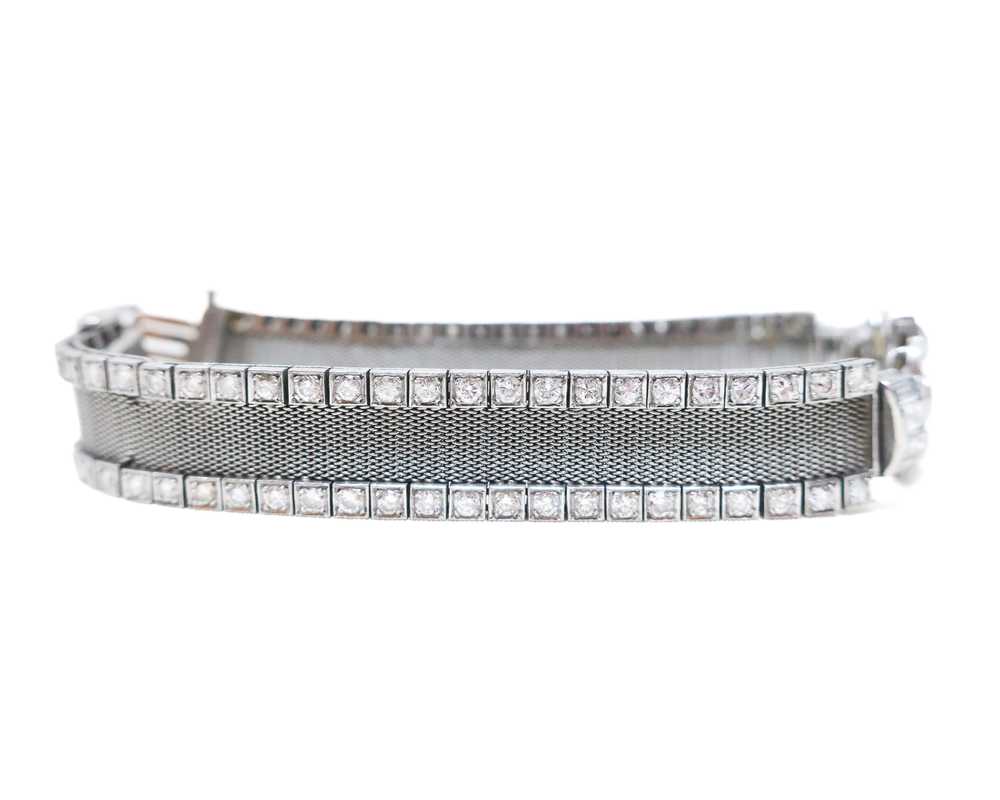 Art Deco Mesh Diamond Bracelet - image 4