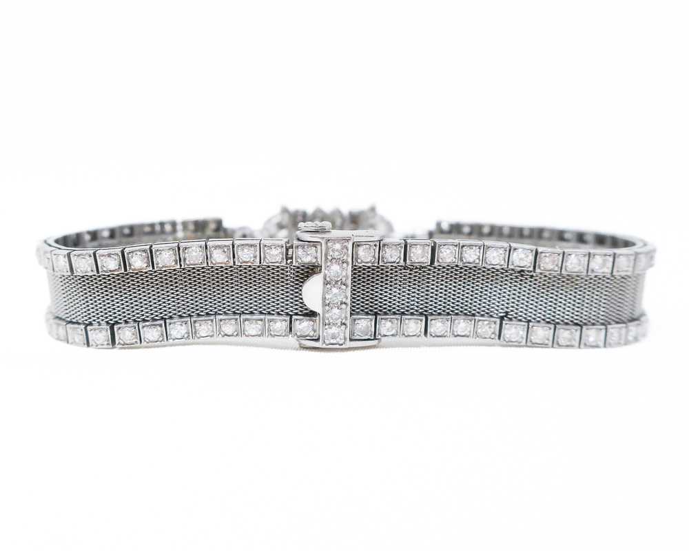 Art Deco Mesh Diamond Bracelet - image 5