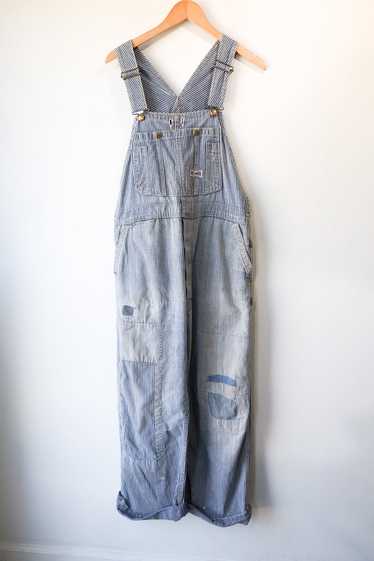 Vintage Big Smith Striped Repaired Overalls