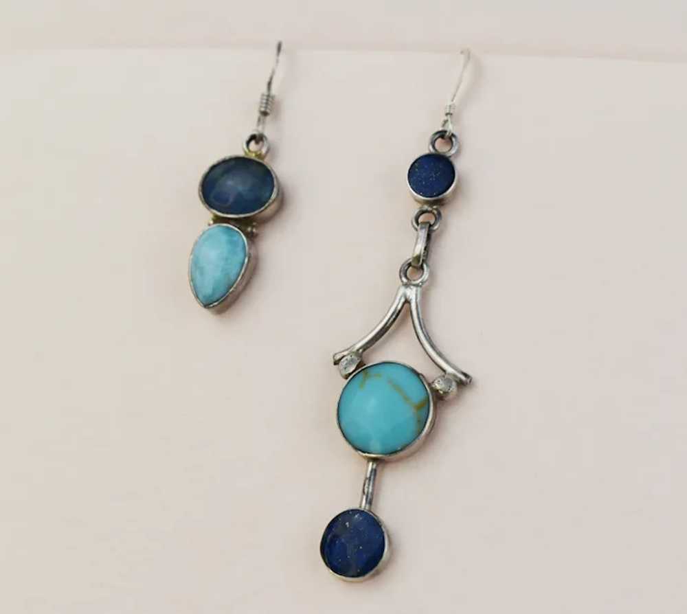 Asymmetrical mismatched earrings, statement long … - image 6
